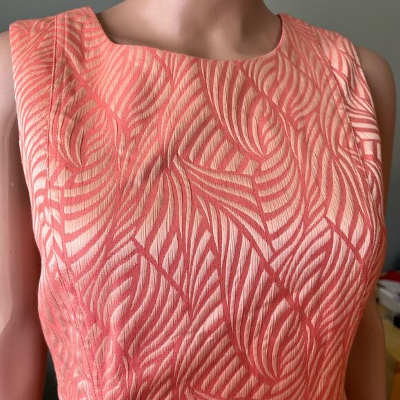 Calvin Klein Jacquard Knit Shift Dress 4 Sleeveless Career Wedding Guest Date - Picture 2 of 5